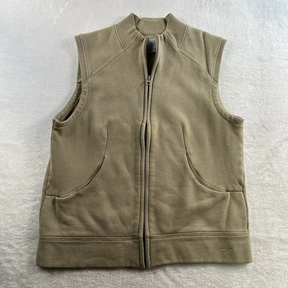 VTG Y2K Nike XS Vest Full Zip Sleeveless Fleece Pockets‎ Outdoor Casual Grunge